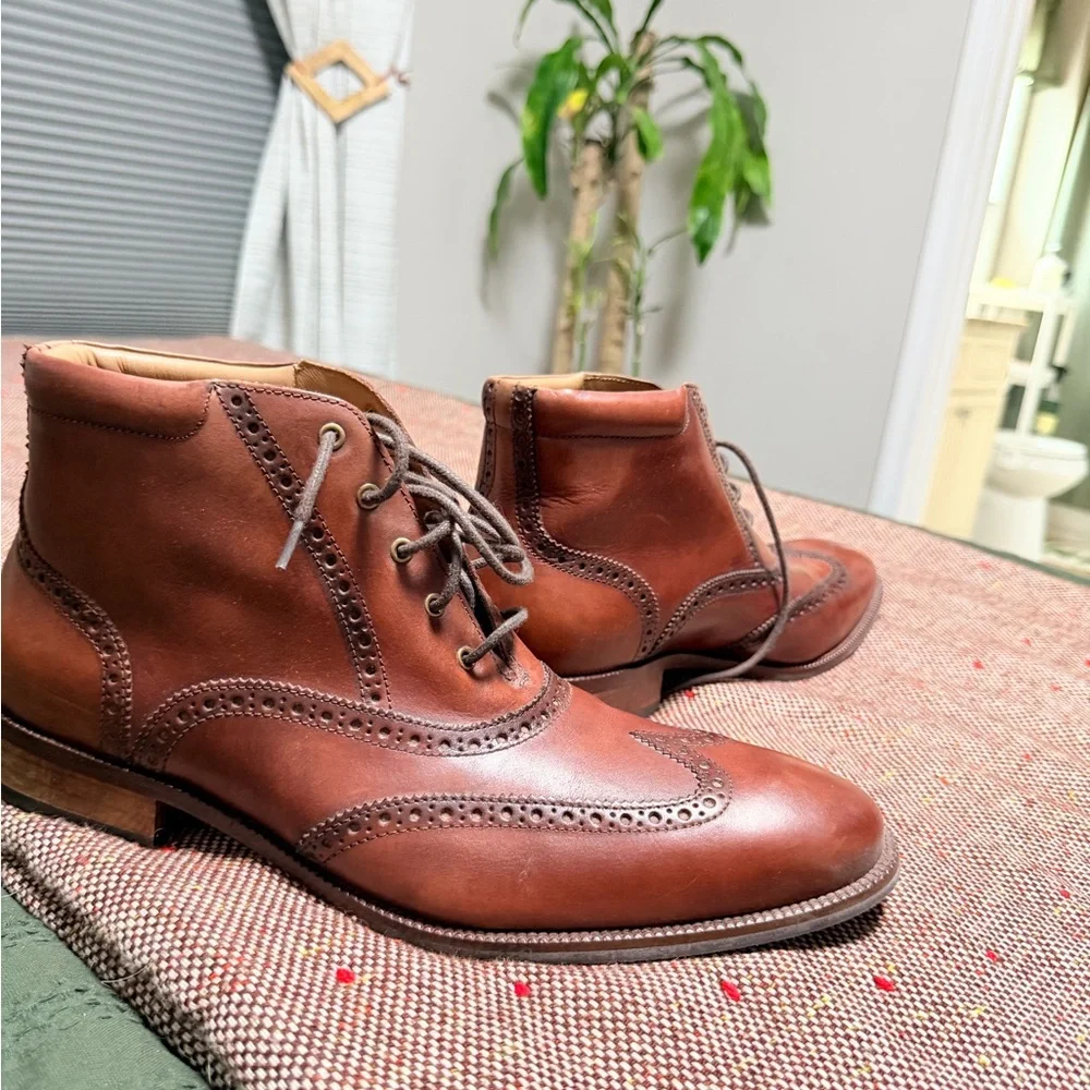 Cole Haan Brown Leather Wingtip Boots - Picture 5 of 5
